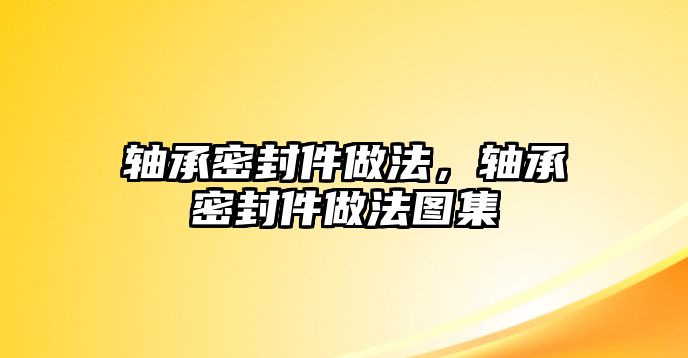 軸承密封件做法，軸承密封件做法圖集