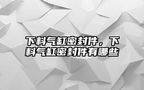 下料氣缸密封件，下料氣缸密封件有哪些