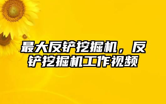 最大反鏟挖掘機，反鏟挖掘機工作視頻