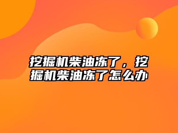 挖掘機柴油凍了，挖掘機柴油凍了怎么辦