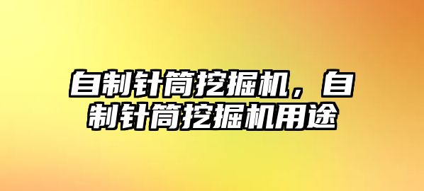 自制針筒挖掘機(jī)，自制針筒挖掘機(jī)用途