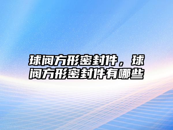 球閥方形密封件，球閥方形密封件有哪些