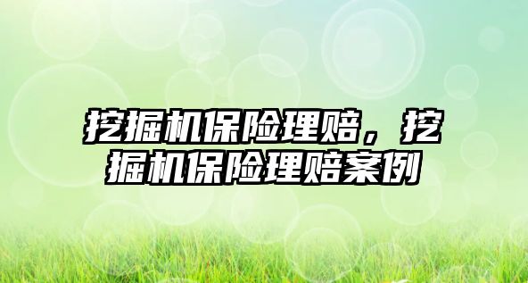 挖掘機保險理賠，挖掘機保險理賠案例