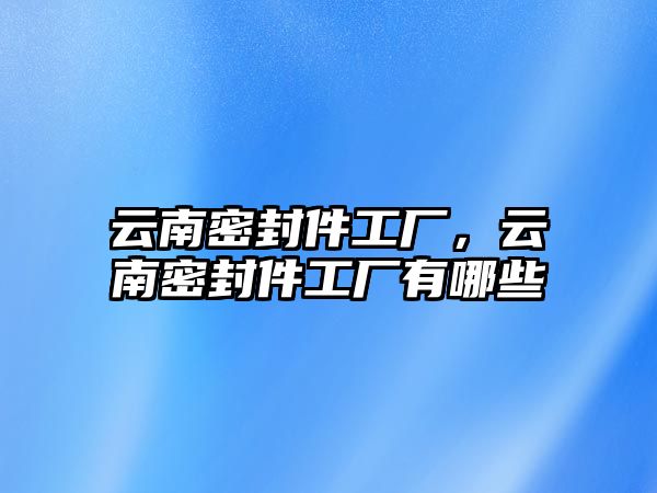 云南密封件工廠，云南密封件工廠有哪些