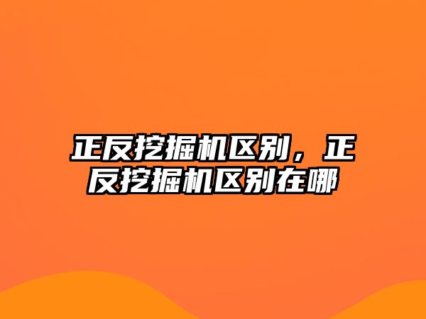 正反挖掘機區(qū)別，正反挖掘機區(qū)別在哪