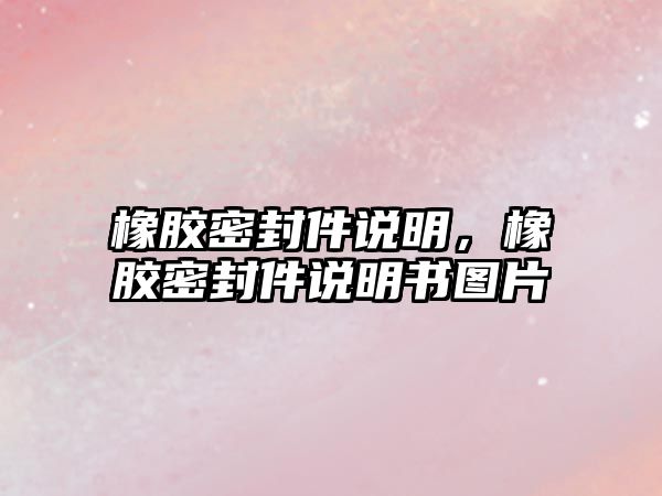 橡膠密封件說明，橡膠密封件說明書圖片