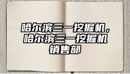 哈爾濱三一挖掘機，哈爾濱三一挖掘機銷售部