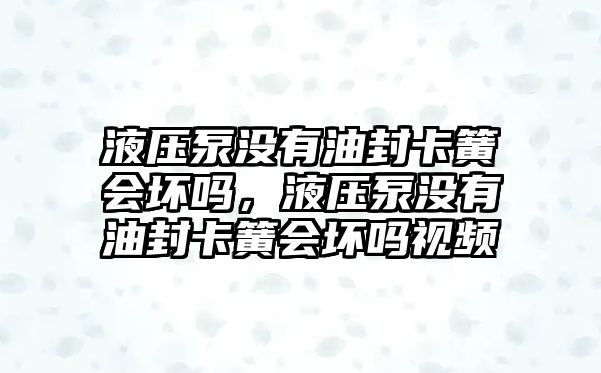 液壓泵沒有油封卡簧會(huì)壞嗎，液壓泵沒有油封卡簧會(huì)壞嗎視頻