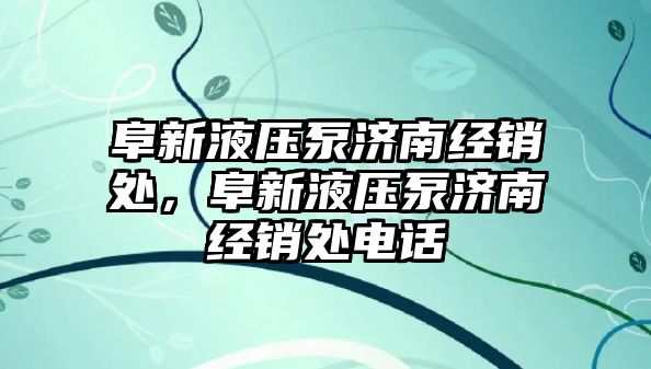 阜新液壓泵濟南經(jīng)銷處，阜新液壓泵濟南經(jīng)銷處電話