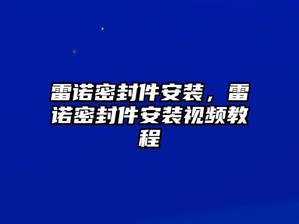 雷諾密封件安裝，雷諾密封件安裝視頻教程