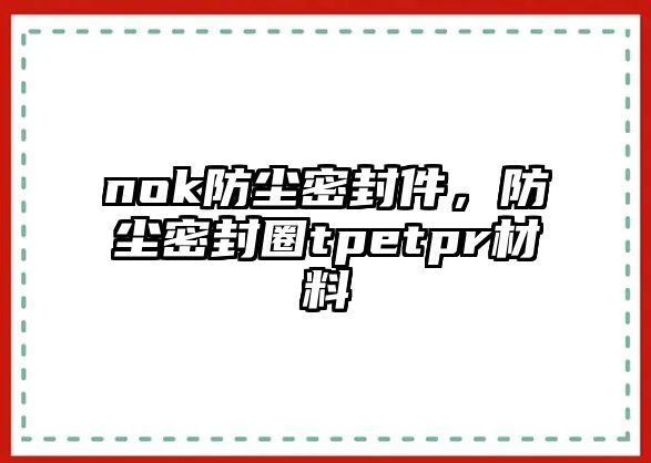 nok防塵密封件，防塵密封圈tpetpr材料