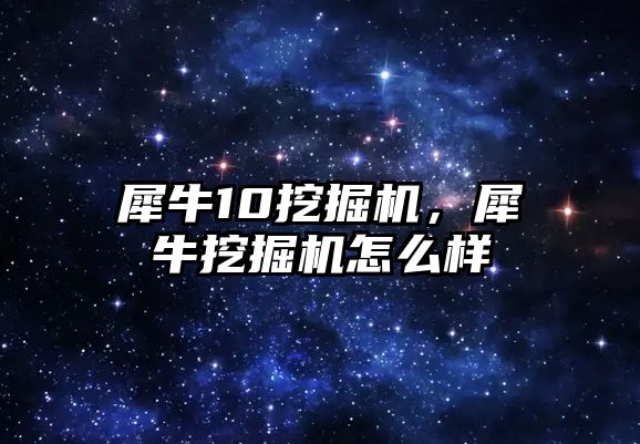 犀牛10挖掘機，犀牛挖掘機怎么樣