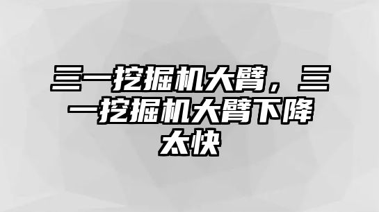 三一挖掘機大臂，三一挖掘機大臂下降太快