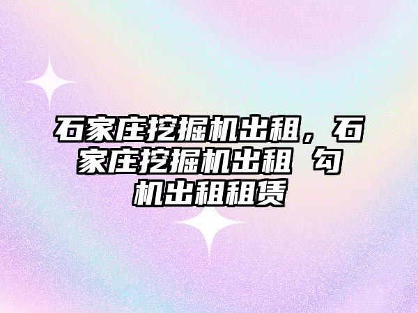 石家莊挖掘機出租，石家莊挖掘機出租 勾機出租租賃