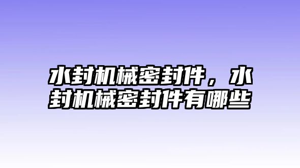 水封機(jī)械密封件，水封機(jī)械密封件有哪些