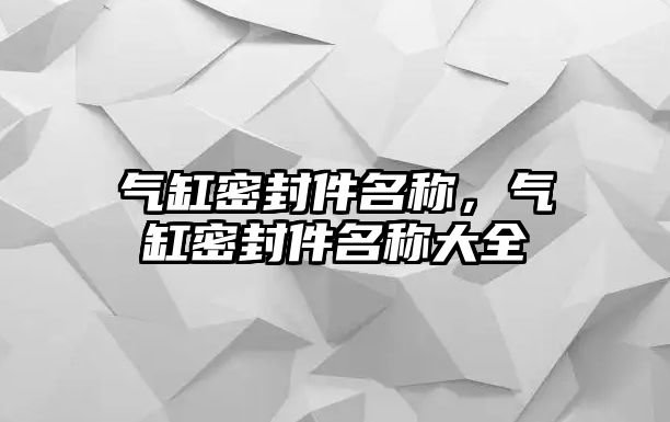 氣缸密封件名稱，氣缸密封件名稱大全