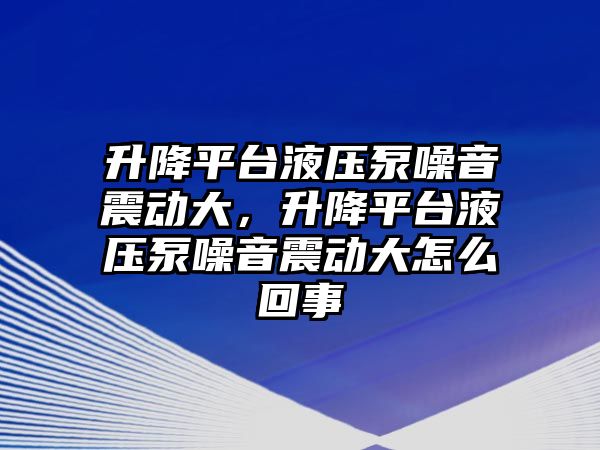 升降平臺液壓泵噪音震動大，升降平臺液壓泵噪音震動大怎么回事