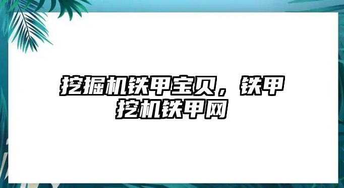 挖掘機鐵甲寶貝，鐵甲挖機鐵甲網(wǎng)