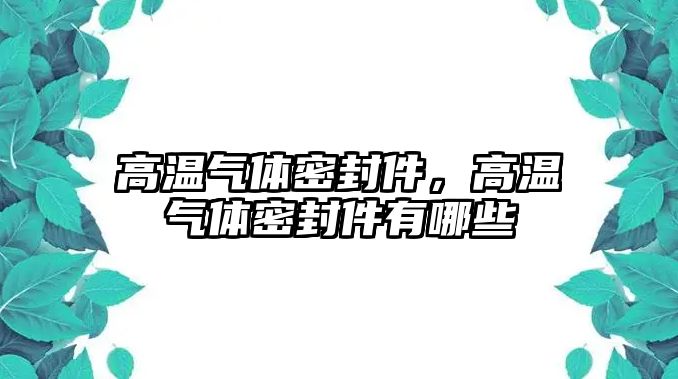 高溫氣體密封件，高溫氣體密封件有哪些