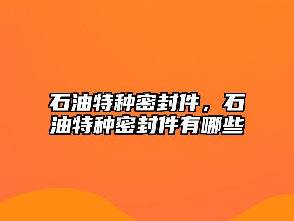 石油特種密封件，石油特種密封件有哪些