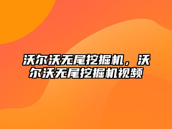 沃爾沃無尾挖掘機，沃爾沃無尾挖掘機視頻