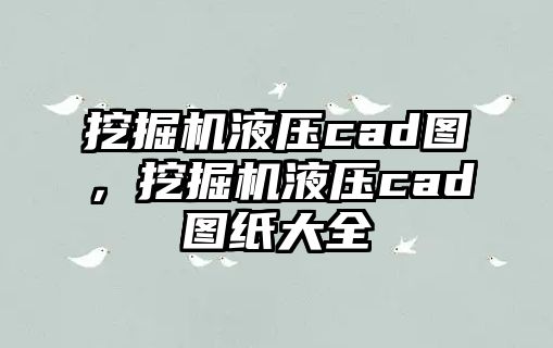 挖掘機(jī)液壓cad圖，挖掘機(jī)液壓cad圖紙大全