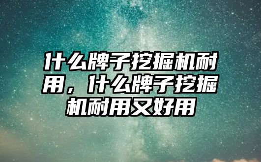 什么牌子挖掘機耐用，什么牌子挖掘機耐用又好用