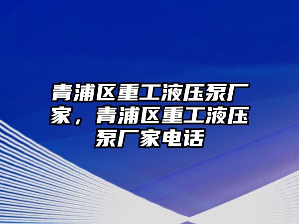 青浦區(qū)重工液壓泵廠家，青浦區(qū)重工液壓泵廠家電話