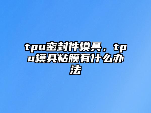 tpu密封件模具，tpu模具粘膜有什么辦法