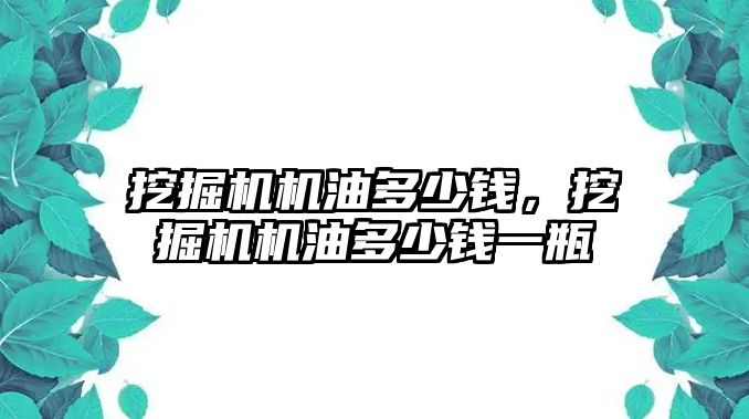 挖掘機機油多少錢，挖掘機機油多少錢一瓶