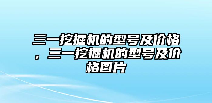 三一挖掘機(jī)的型號及價格，三一挖掘機(jī)的型號及價格圖片