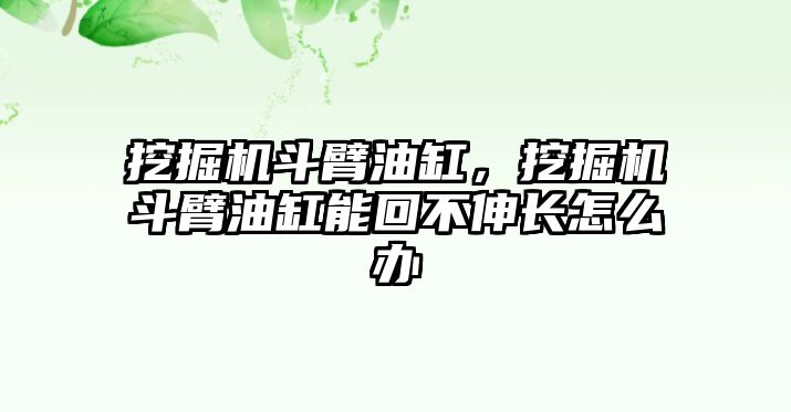 挖掘機(jī)斗臂油缸，挖掘機(jī)斗臂油缸能回不伸長怎么辦