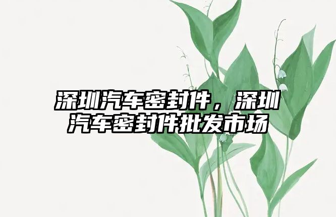 深圳汽車密封件，深圳汽車密封件批發(fā)市場