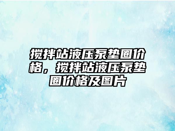 攪拌站液壓泵墊圈價格，攪拌站液壓泵墊圈價格及圖片