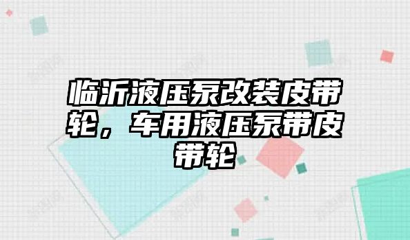 臨沂液壓泵改裝皮帶輪，車用液壓泵帶皮帶輪