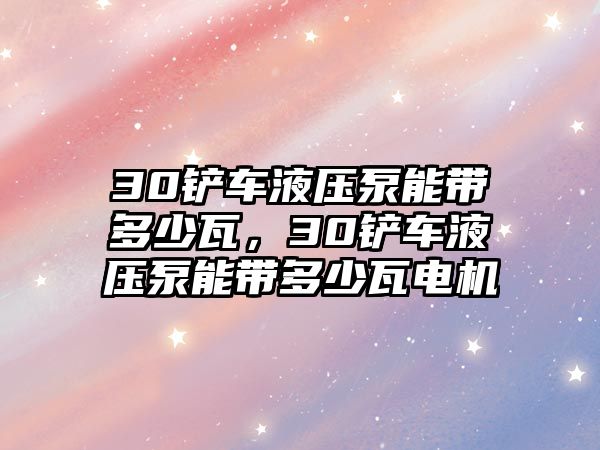 30鏟車(chē)液壓泵能帶多少瓦，30鏟車(chē)液壓泵能帶多少瓦電機(jī)