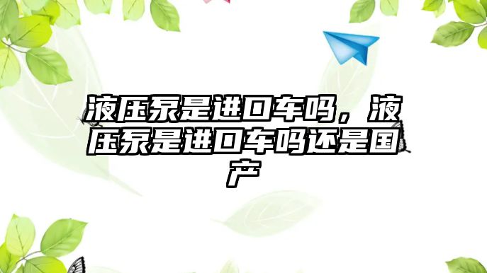 液壓泵是進(jìn)口車嗎，液壓泵是進(jìn)口車嗎還是國(guó)產(chǎn)