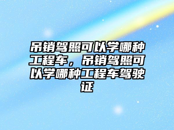 吊銷駕照可以學(xué)哪種工程車，吊銷駕照可以學(xué)哪種工程車駕駛證