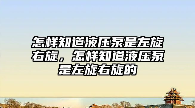 怎樣知道液壓泵是左旋右旋，怎樣知道液壓泵是左旋右旋的