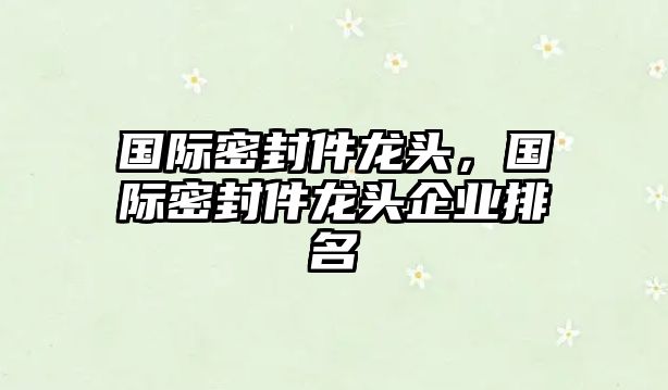 國(guó)際密封件龍頭，國(guó)際密封件龍頭企業(yè)排名