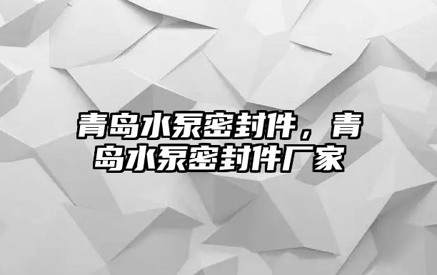 青島水泵密封件，青島水泵密封件廠家