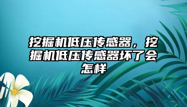 挖掘機低壓傳感器，挖掘機低壓傳感器壞了會怎樣