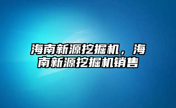 海南新源挖掘機，海南新源挖掘機銷售