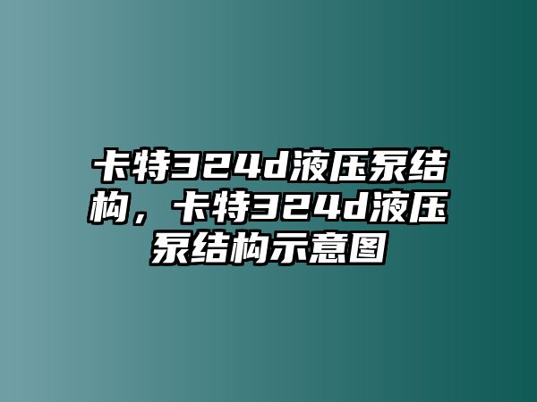 卡特324d液壓泵結構，卡特324d液壓泵結構示意圖