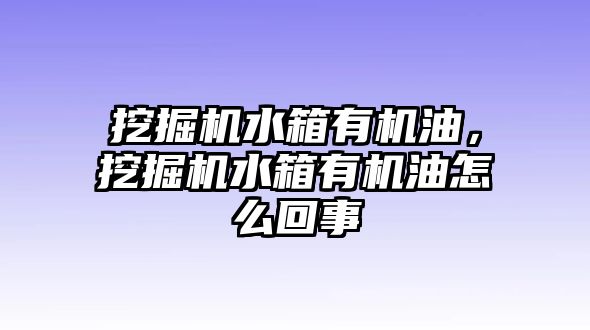 挖掘機水箱有機油，挖掘機水箱有機油怎么回事