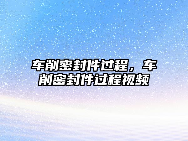 車削密封件過程，車削密封件過程視頻