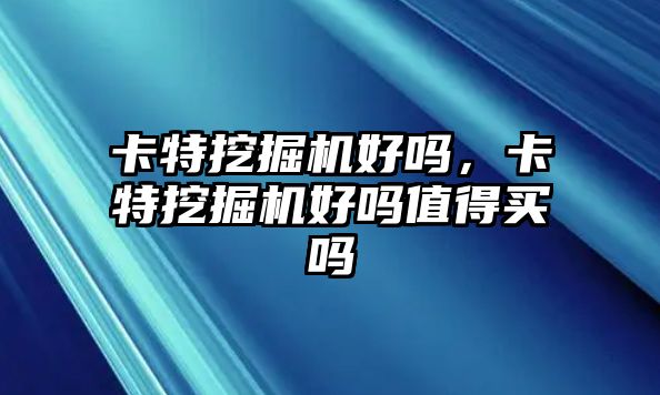 卡特挖掘機好嗎，卡特挖掘機好嗎值得買嗎