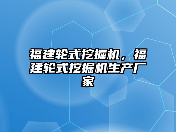 福建輪式挖掘機，福建輪式挖掘機生產(chǎn)廠家