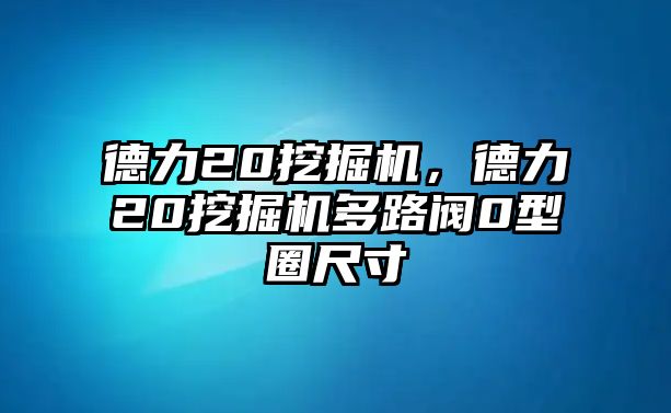 德力20挖掘機(jī)，德力20挖掘機(jī)多路閥0型圈尺寸