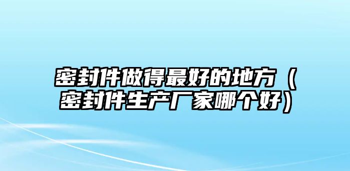 密封件做得最好的地方（密封件生產(chǎn)廠家哪個好）